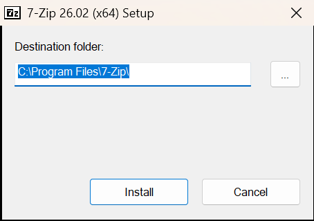 7-Zip 26.02 Setup 欢迎页