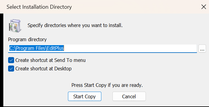 Select Installation Directory